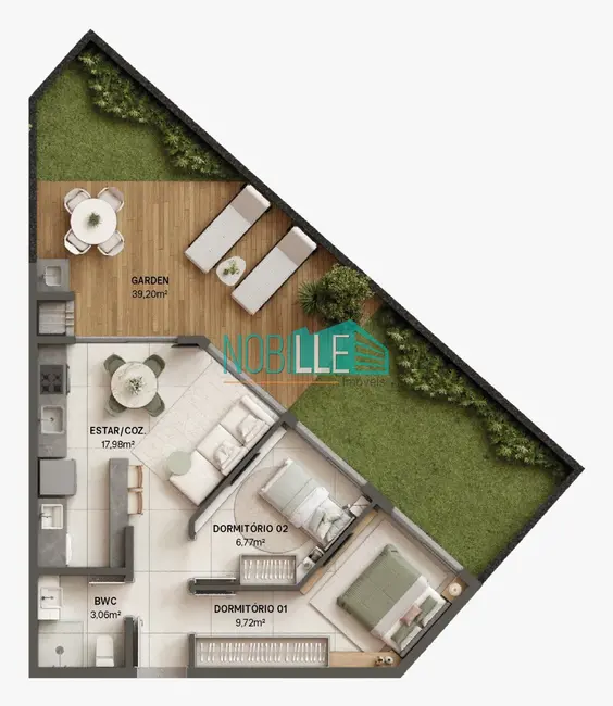 Foto 2 de Apartamento com 2 quartos à venda, 77m2 em Cachoeira do Bom Jesus, Florianopolis - SC