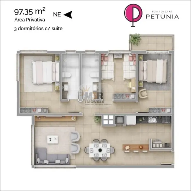 Foto 6 de Apartamento com 3 quartos à venda, 97m2 em Nova Petropolis - RS