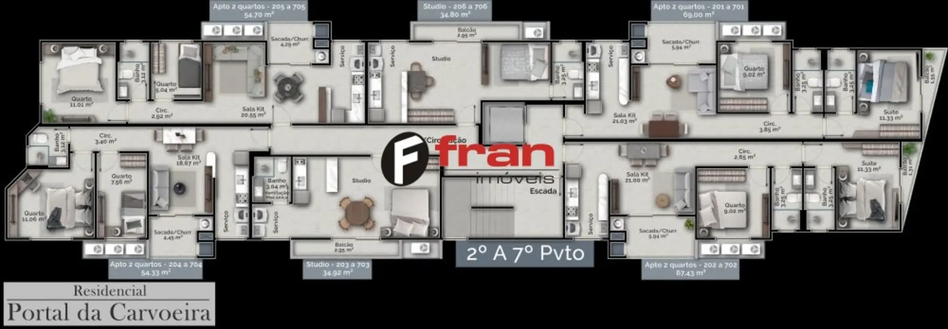Foto 2 de Apartamento com 2 quartos à venda, 59m2 em Carvoeira, Florianopolis - SC