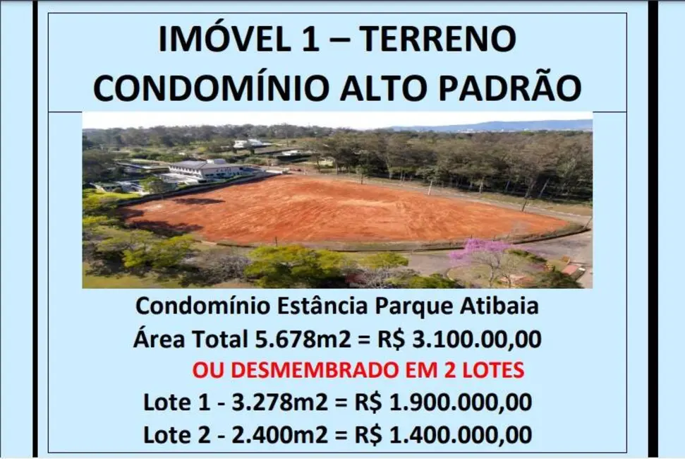 Foto 4 de Lote de Condomínio à venda, 5678m2 em Estância Parque de Atibaia, Atibaia - SP