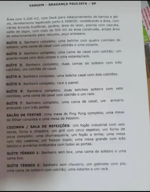 Foto 18 de Chácara à venda, 500m2 em Vargem - SP