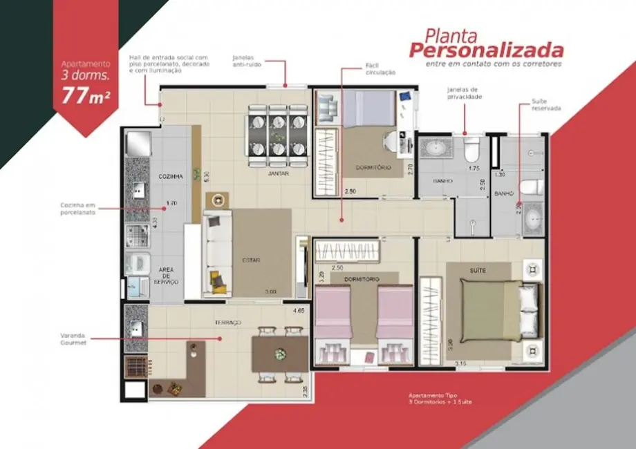 Foto 5 de Apartamento com 3 quartos à venda, 77m2 em Anchieta, Sao Bernardo Do Campo - SP