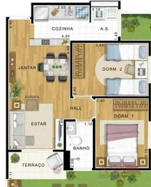 Foto 2 de Apartamento com 2 quartos à venda, 49m2 em Vila Cintra,  - SP