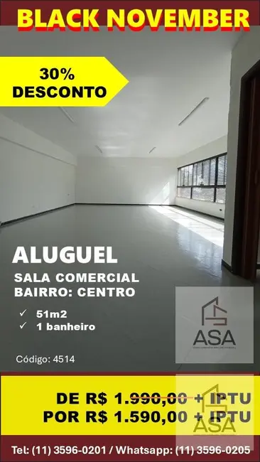 Foto 1 de Sala Comercial para alugar, 51m2 em Centro, Mogi Das Cruzes - SP