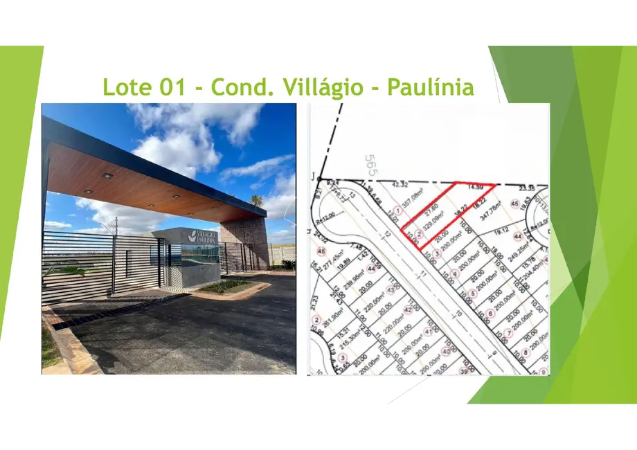 Foto 2 de Terreno / Lote à venda, 329m2 em Paulinia - SP