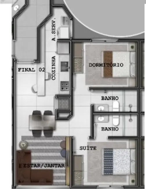 Foto 1 de Apartamento com 2 quartos à venda, 60m2 em Capao Da Canoa - RS