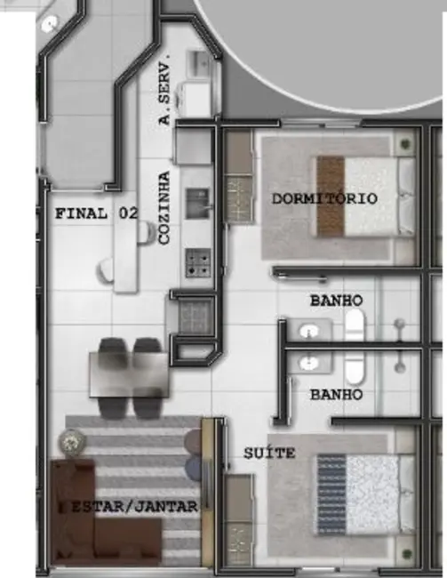 Apartamento com 2 quartos à venda, 64m2 em Capao Da Canoa - RS - imagem 8 Foto 8 de Apartamento com 2 quartos à venda, 64m2 em Capao Da Canoa - RS