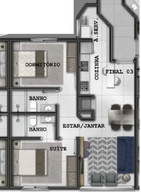Foto 1 de Apartamento com 2 quartos à venda, 68m2 em Capao Da Canoa - RS