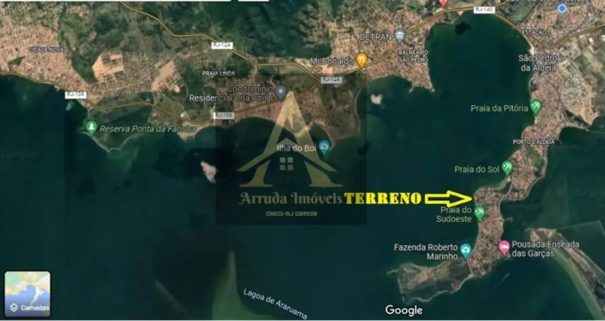 Terreno / Lote à venda, 442m2 em Praia do Sudoeste, Sao Pedro Da Aldeia - RJ - imagem 1 Foto 1 de Terreno / Lote à venda, 442m2 em Praia do Sudoeste, Sao Pedro Da Aldeia - RJ
