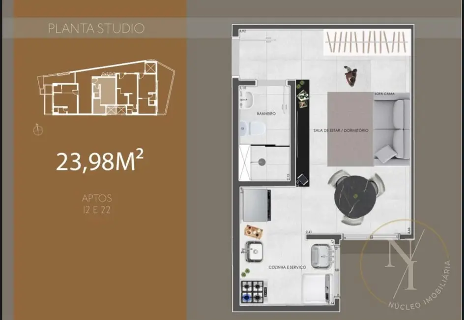 Foto 1 de Apartamento com 1 quarto à venda e para alugar, 24m2 em Vila Prudente, São Paulo - SP