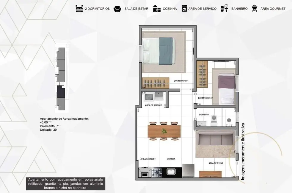 Foto 1 de Apartamento com 2 quartos à venda, 40m2 em Vila Regente Feijó, São Paulo - SP