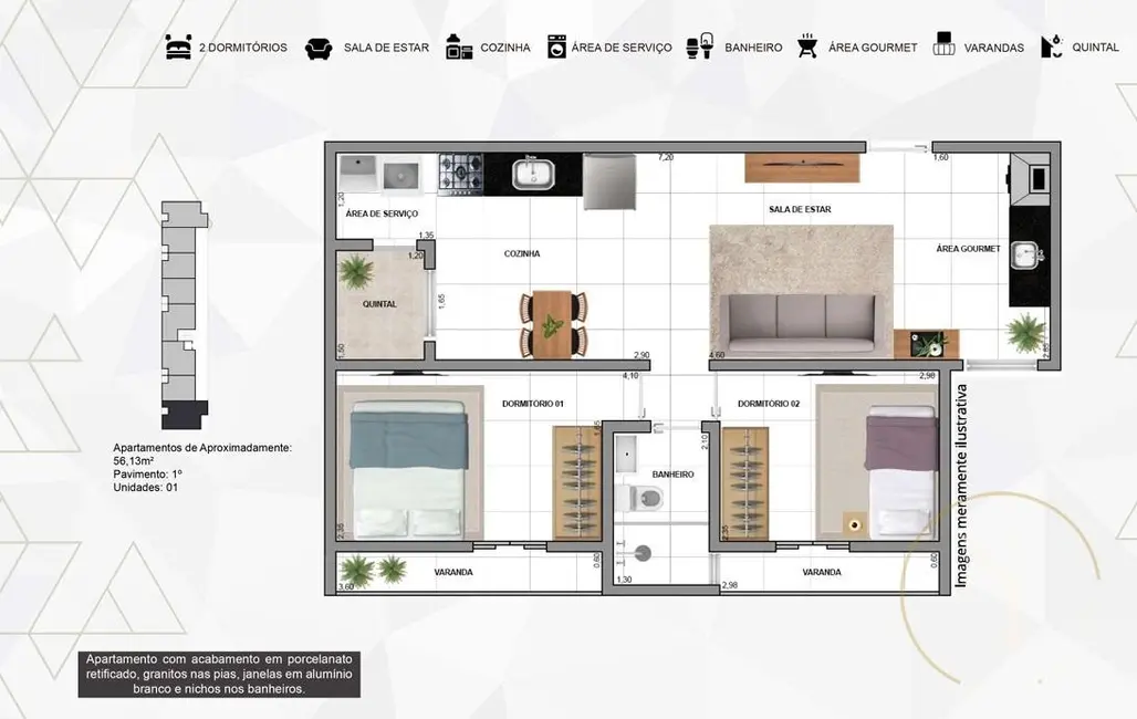Apartamento com 2 quartos à venda, 56m2 em Vila Regente Feijó, São Paulo - SP - imagem 1 Foto 1 de Apartamento com 2 quartos à venda, 56m2 em Vila Regente Feijó, São Paulo - SP