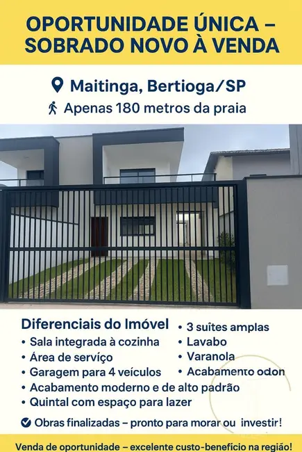Foto 1 de Casa com 3 quartos à venda, 240m2 em Bertioga - SP