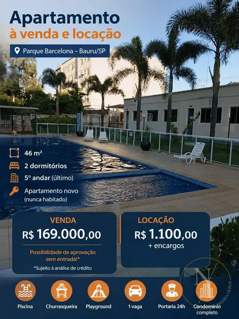 Apartamento com 2 quartos à venda e para alugar, 46m2 em Parque das Nações, Bauru - SP - imagem 1 Foto 1 de Apartamento com 2 quartos à venda e para alugar, 46m2 em Parque das Nações, Bauru - SP
