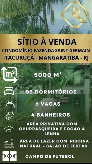 Foto 1 de Fazenda / Haras com 3 quartos à venda, 5000m2 em Mangaratiba - RJ