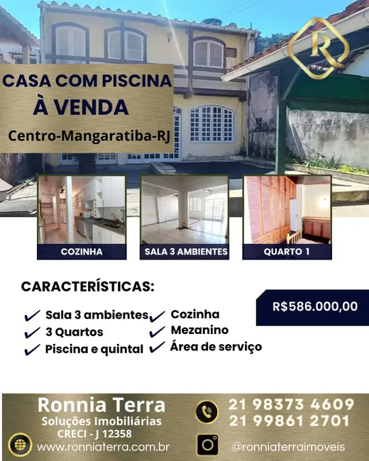 Casa com 3 quartos à venda, 112m2 em Centro, Mangaratiba - RJ - imagem 1 Foto 1 de Casa com 3 quartos à venda, 112m2 em Centro, Mangaratiba - RJ