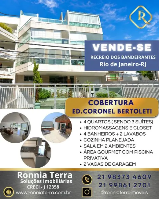 Foto 1 de Cobertura com 4 quartos à venda, 294m2 em Recreio dos Bandeirantes, Rio De Janeiro - RJ