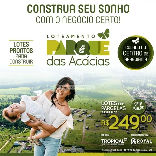 Foto 1 de Terreno / Lote à venda, 250m2 em Aragoiania - GO