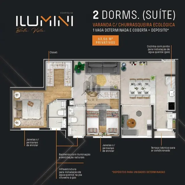 Foto 2 de Apartamento com 2 quartos à venda, 63m2 em Vila Osasco, Osasco - SP