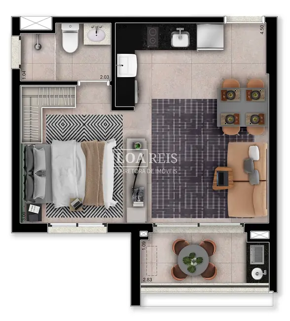 Foto 1 de Apartamento com 1 quarto à venda, 34m2 em Sao Jose Dos Campos - SP