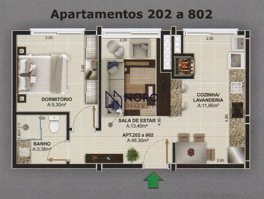 Foto 2 de Apartamento com 1 quarto à venda, 46m2 em Nossa Senhora de Fátima, Santa Maria - RS