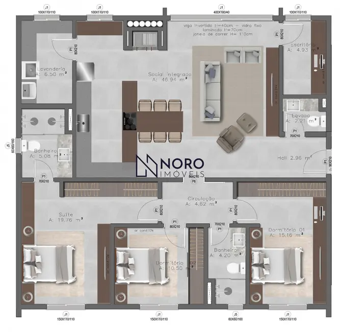 Foto 2 de Apartamento com 3 quartos à venda, 142m2 em Nossa Senhora de Lourdes, Santa Maria - RS