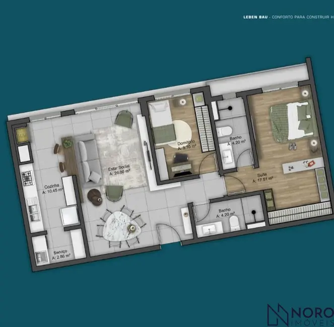 Foto 2 de Apartamento com 2 quartos à venda, 84m2 em Nonoai, Santa Maria - RS