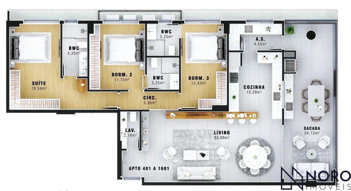 Foto 2 de Apartamento com 3 quartos à venda, 153m2 em Nossa Senhora das Dores, Santa Maria - RS