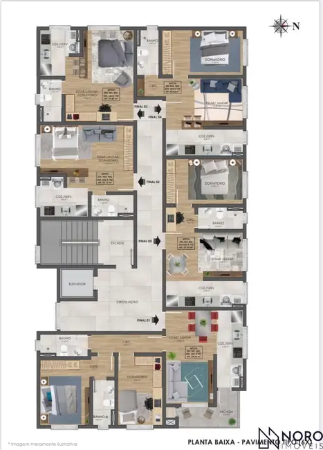 Foto 3 de Apartamento com 1 quarto à venda, 40m2 em Camobi, Santa Maria - RS