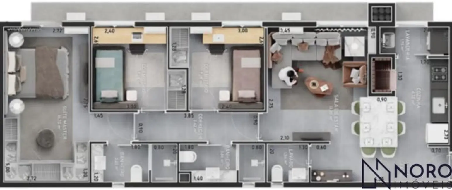 Foto 6 de Apartamento com 3 quartos à venda, 78m2 em Nossa Senhora de Fátima, Santa Maria - RS