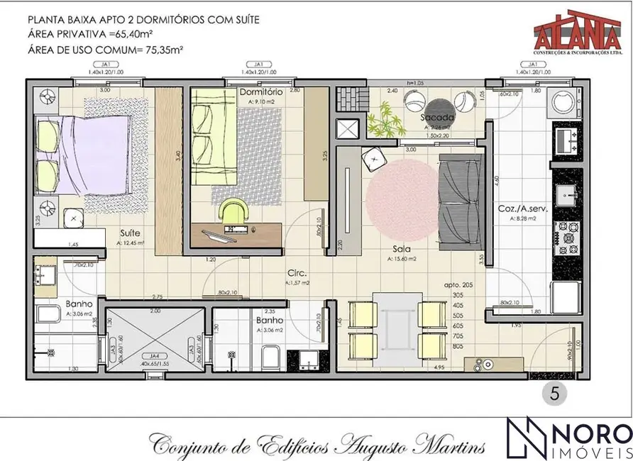 Foto 2 de Apartamento com 2 quartos à venda, 65m2 em Urlândia, Santa Maria - RS