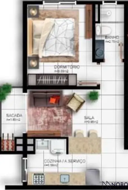 Foto 8 de Apartamento com 1 quarto à venda, 42m2 em Camobi, Santa Maria - RS