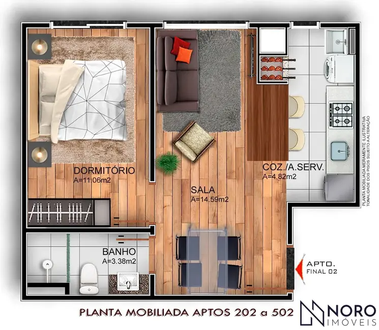 Foto 8 de Apartamento com 1 quarto à venda, 41m2 em Camobi, Santa Maria - RS