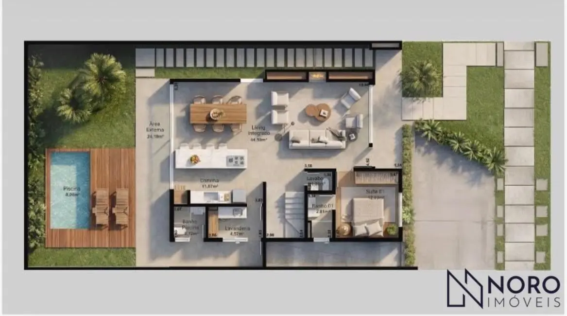 Foto 8 de Casa de Condomínio com 3 quartos à venda, 287m2 em Tomazetti, Santa Maria - RS