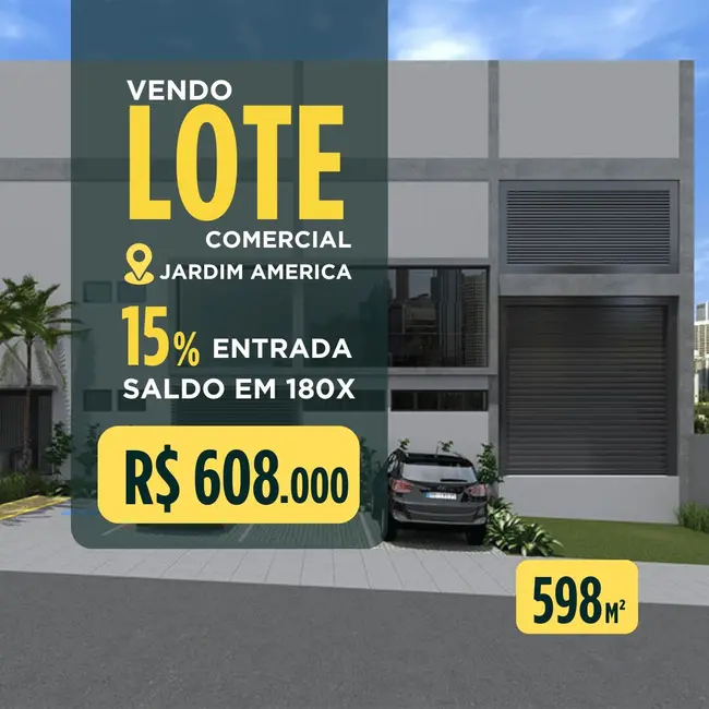 Foto 1 de Terreno / Lote à venda, 598m2 em Jardim América, Goiania - GO