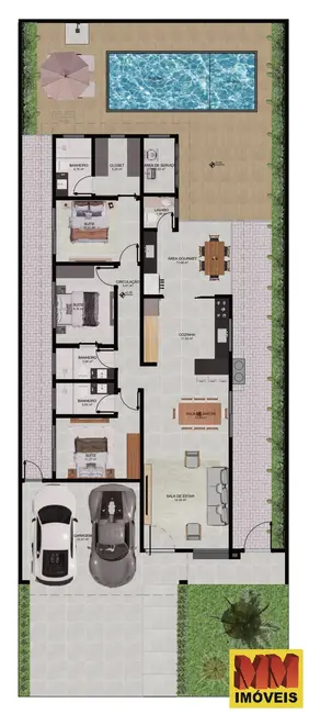 Casa de Condomínio com 3 quartos à venda, 151m2 em Ogiva, Cabo Frio - RJ - imagem 4 Foto 4 de Casa de Condomínio com 3 quartos à venda, 151m2 em Ogiva, Cabo Frio - RJ