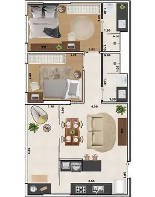 Foto 5 de Apartamento com 2 quartos à venda, 65m2 em Macuco, Santos - SP