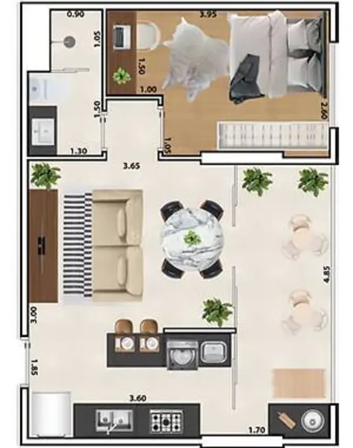 Foto 7 de Apartamento com 2 quartos à venda, 65m2 em Macuco, Santos - SP