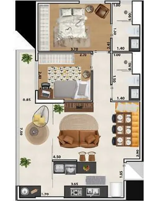 Foto 6 de Apartamento com 2 quartos à venda, 65m2 em Macuco, Santos - SP