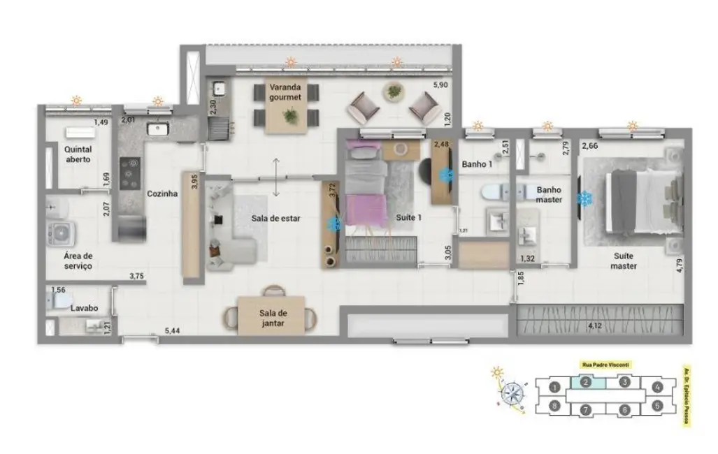 Foto 4 de Apartamento com 3 quartos à venda, 96129m2 em Embaré, Santos - SP