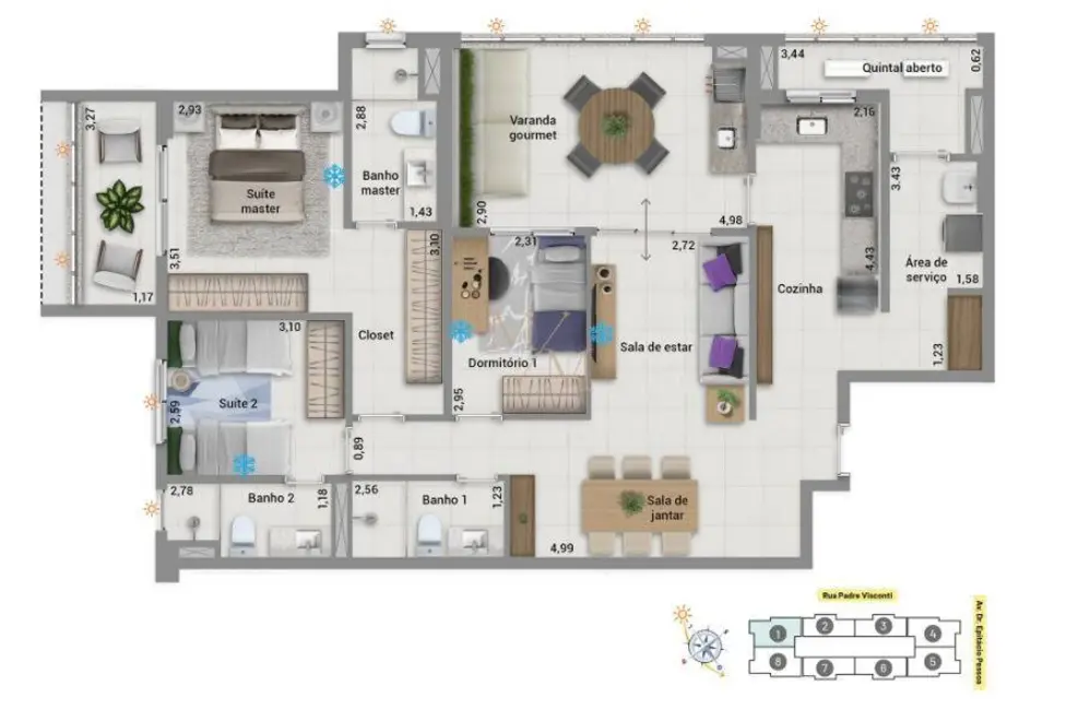 Foto 5 de Apartamento com 3 quartos à venda, 96129m2 em Embaré, Santos - SP