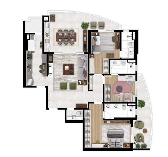 Foto 4 de Apartamento com 3 quartos à venda, 163m2 em Ponta da Praia, Santos - SP