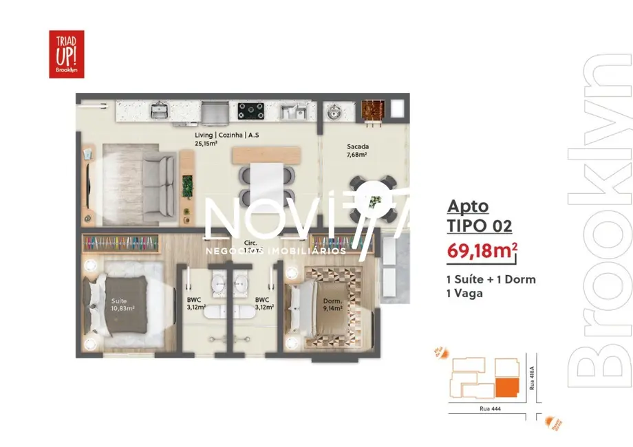 Foto 8 de Apartamento com 2 quartos à venda, 69m2 em Itapema - SC