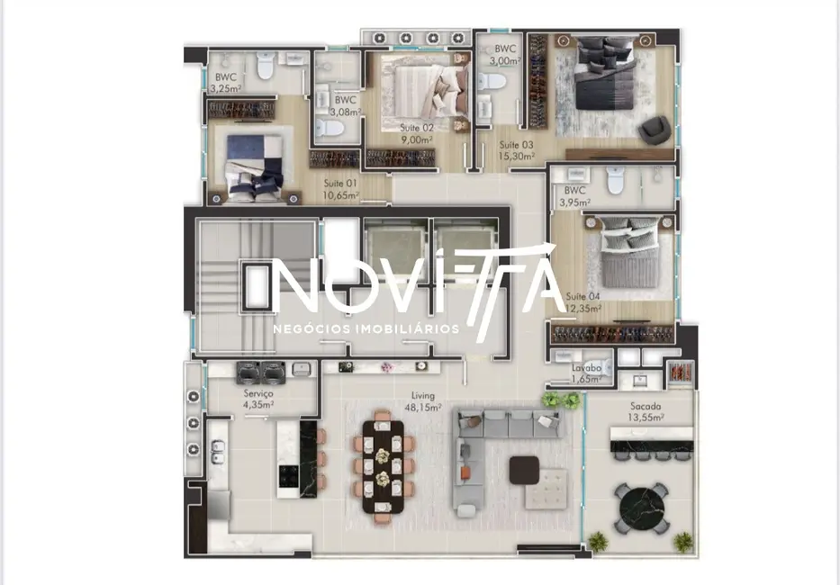 Apartamento com 4 quartos à venda, 153m2 em Meia Praia, Itapema - SC - imagem 1 Foto 1 de Apartamento com 4 quartos à venda, 153m2 em Meia Praia, Itapema - SC