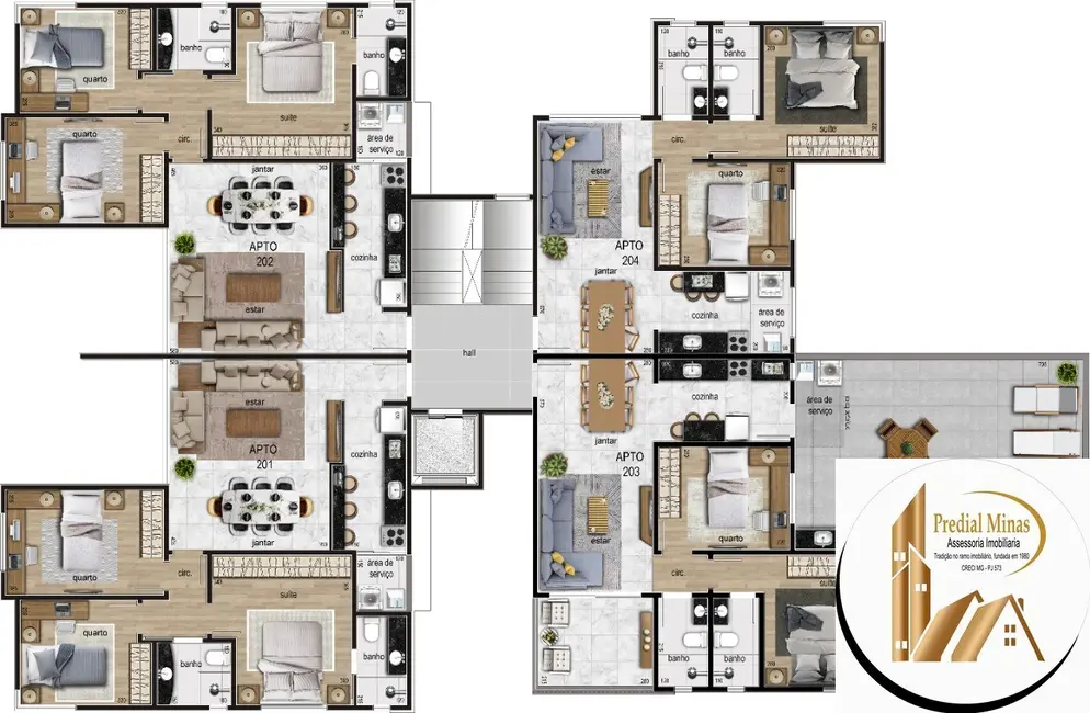 Foto 2 de Apartamento com 3 quartos à venda, 109m2 em Itapoã, Belo Horizonte - MG