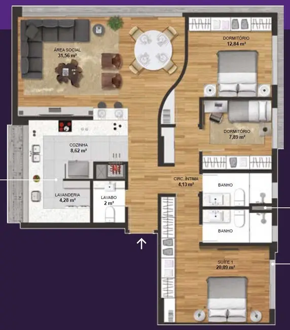 Apartamento com 3 quartos à venda, 110m2 em Petrópolis, Porto Alegre - RS - imagem 4 Foto 4 de Apartamento com 3 quartos à venda, 110m2 em Petrópolis, Porto Alegre - RS