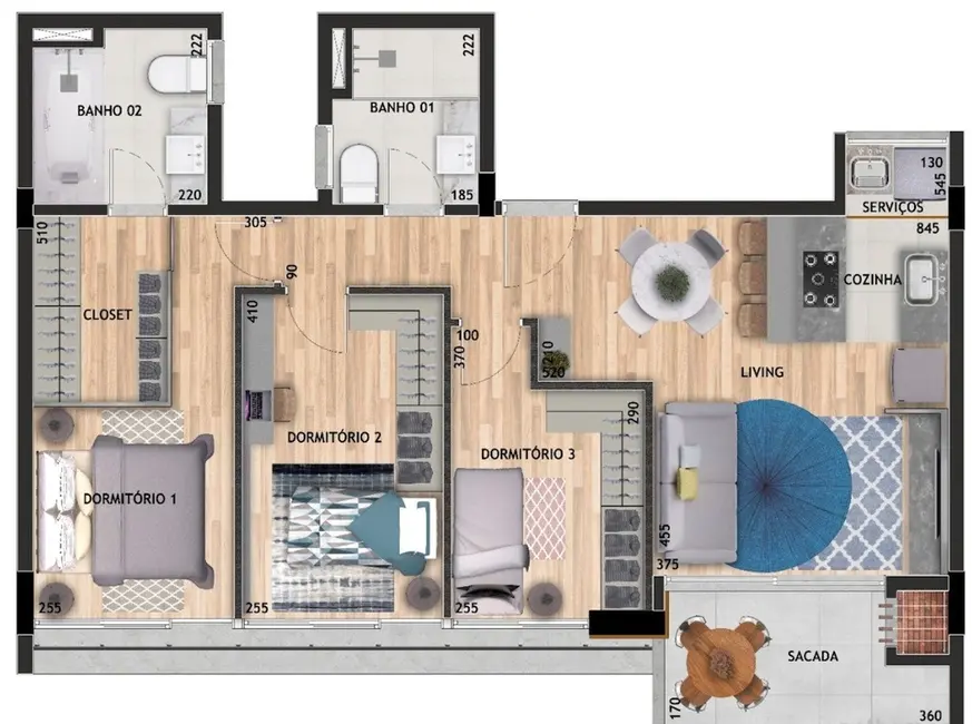 Foto 6 de Apartamento com 3 quartos à venda, 83m2 em Morro do Espelho, Sao Leopoldo - RS