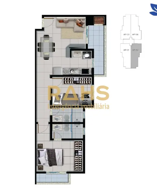 Foto 7 de Apartamento com 2 quartos à venda, 59m2 em Costa e Silva, Joinville - SC