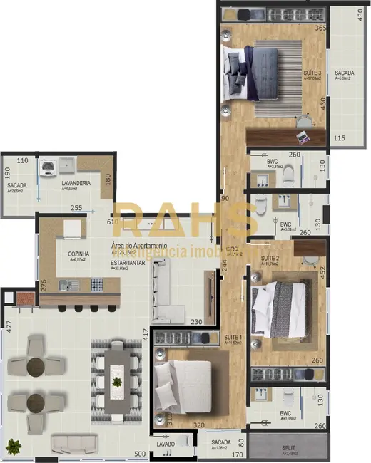 Apartamento com 3 quartos à venda, 126m2 em América, Joinville - SC - imagem 8 Foto 8 de Apartamento com 3 quartos à venda, 126m2 em América, Joinville - SC