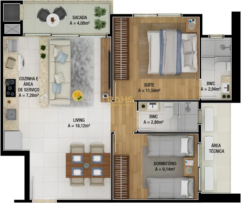 Foto 7 de Apartamento com 2 quartos à venda, 65m2 em Itajai - SC